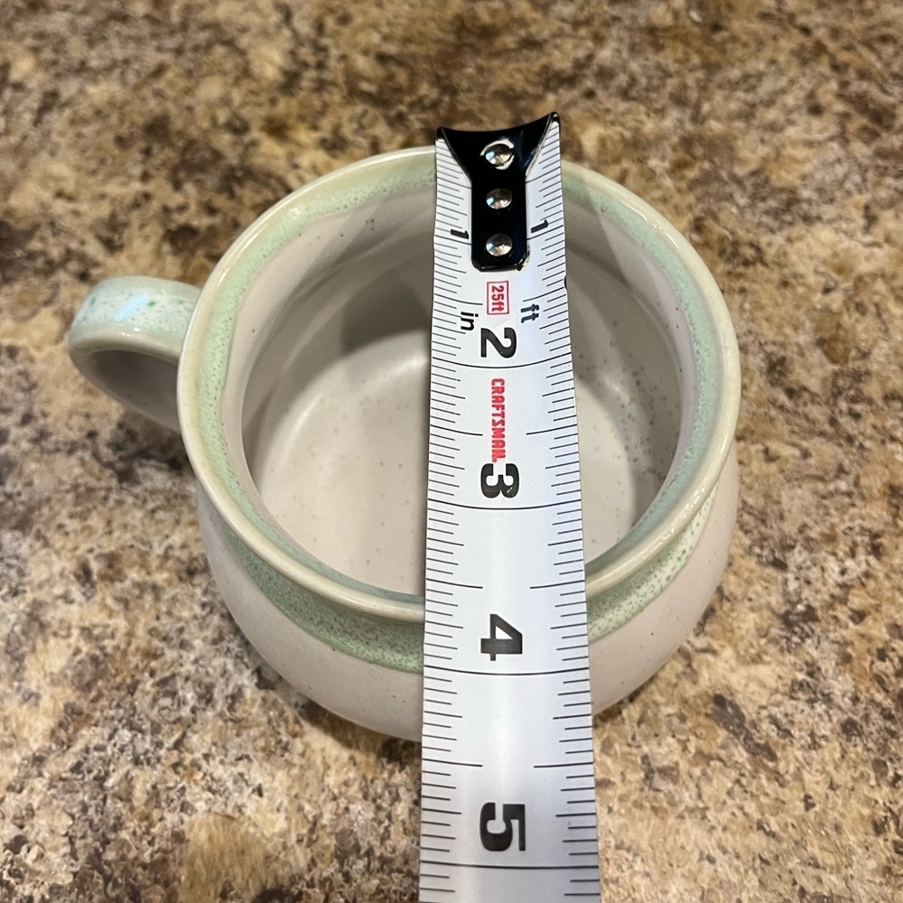 Sabina White and Light Green Mug Made in Korea 12 oz. - Picture 9 of 11